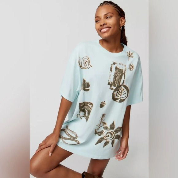 Urban Outfitters Tops - UO Bitmap Nature T-Shirt Dress, Blue, XS/S, NWT